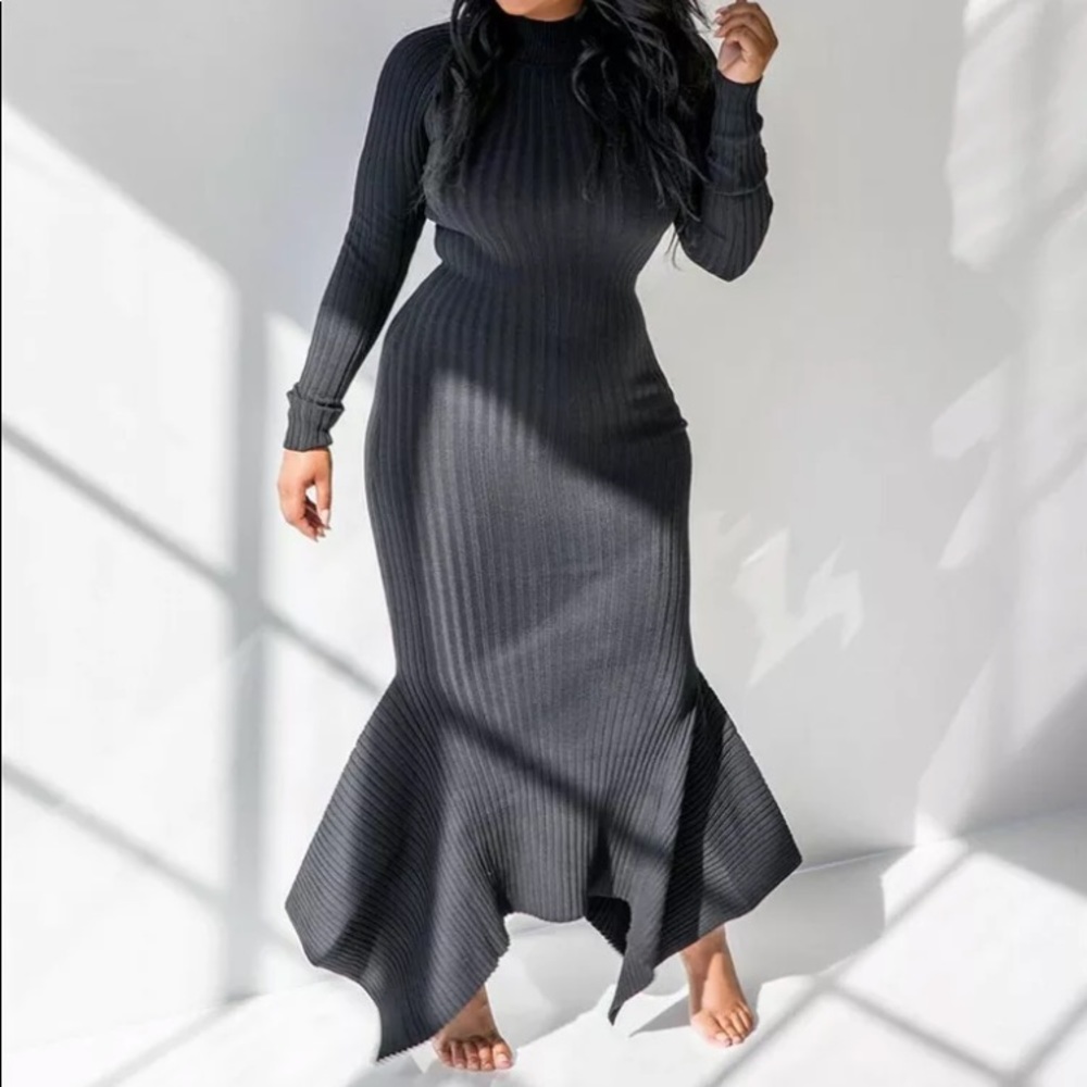Sexy Women Knit Long Sleeve Bodycon Sweater dress